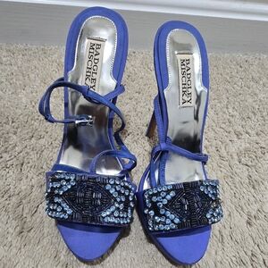 Badgley Mischka Purple Embellished Heels